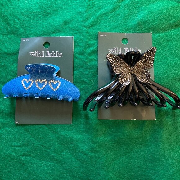 Hair Clips, NWT, & Faux Fur Earmuffs, Set of 3 - Picture 2 of 8